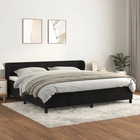 Box spring bed with black velvet mattress 200x200 cm by vidaXL, Beds and slatted bases - Ref: Foro24-3127393, Price: 592,34 €...