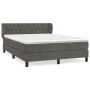 Cama box spring con colchón terciopelo gris oscuro 140x200 cm de vidaXL, Camas y somieres - Ref: Foro24-3127674, Precio: 458,...
