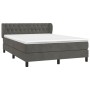 Cama box spring con colchón terciopelo gris oscuro 140x200 cm de vidaXL, Camas y somieres - Ref: Foro24-3127674, Precio: 458,...