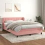 Cama box spring con colchón terciopelo rosa 140x190 cm de vidaXL, Camas y somieres - Ref: Foro24-3127492, Precio: 440,29 €, D...