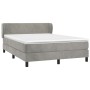 Cama box spring con colchón terciopelo gris claro 140x190 cm de vidaXL, Camas y somieres - Ref: Foro24-3127367, Precio: 465,9...
