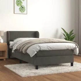 Box spring bed with dark gray velvet mattress 90x190 cm by vidaXL, Beds and slatted bases - Ref: Foro24-3127404, Price: 290,3...