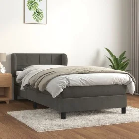 Box spring bed with dark gray velvet mattress 90x190 cm by vidaXL, Beds and slatted bases - Ref: Foro24-3127464, Price: 298,2...