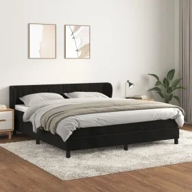 Box spring bed with black velvet mattress 160x200 cm by vidaXL, Beds and slatted bases - Ref: Foro24-3127621, Price: 484,21 €...
