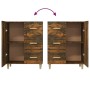 Aparador de madera de ingeniería roble ahumado 69,5x34x90 cm de vidaXL, Aparadores - Ref: Foro24-817351, Precio: 67,30 €, Des...