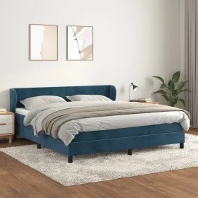Boxspringbett mit dunkelblauer Samtmatratze 160x200 cm von vidaXL, Betten und Lattenroste - Ref: Foro24-3127383, Preis: 480,4...