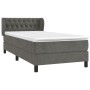 Cama box spring con colchón terciopelo gris oscuro 90x200 cm de vidaXL, Camas y somieres - Ref: Foro24-3127650, Precio: 315,5...