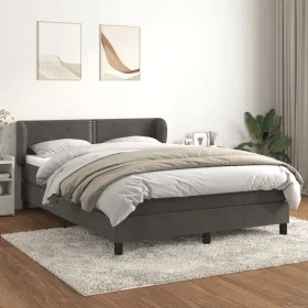 Cama box spring con colchón terciopelo gris oscuro 140x190 cm de vidaXL, Camas y somieres - Ref: Foro24-3127428, Precio: 422,...