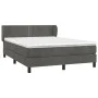 Box spring bed with dark gray velvet mattress 140x190 cm by vidaXL, Beds and slatted bases - Ref: Foro24-3127428, Price: 422,...