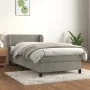 Box spring bed with light gray velvet mattress 90x190 cm by vidaXL, Beds and slatted bases - Ref: Foro24-3127523, Price: 298,...