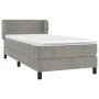 Box spring bed with light gray velvet mattress 90x190 cm by vidaXL, Beds and slatted bases - Ref: Foro24-3127523, Price: 298,...