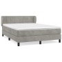 Cama box spring con colchón terciopelo gris claro 140x200 cm de vidaXL, Camas y somieres - Ref: Foro24-3127493, Precio: 459,9...