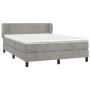Cama box spring con colchón terciopelo gris claro 140x200 cm de vidaXL, Camas y somieres - Ref: Foro24-3127493, Precio: 459,9...