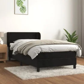 Cama box spring con colchón terciopelo negro 80x200 cm de vidaXL, Camas y somieres - Ref: Foro24-3127399, Precio: 280,44 €, D...