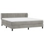 Cama box spring con colchón terciopelo gris claro 160x200 cm de vidaXL, Camas y somieres - Ref: Foro24-3127619, Precio: 494,9...