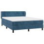Cama box spring con colchón terciopelo azul oscuro 140x200 cm de vidaXL, Camas y somieres - Ref: Foro24-3127497, Precio: 445,...