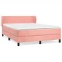 Cama box spring con colchón terciopelo rosa 140x200 cm de vidaXL, Camas y somieres - Ref: Foro24-3127378, Precio: 420,31 €, D...