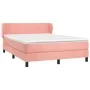 Cama box spring con colchón terciopelo rosa 140x200 cm de vidaXL, Camas y somieres - Ref: Foro24-3127378, Precio: 420,31 €, D...