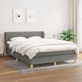 Cama box spring con colchón tela gris oscuro 140x190 cm de vidaXL, Camas y somieres - Ref: Foro24-3126638, Precio: 501,55 €, ...
