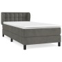 Cama box spring con colchón terciopelo gris oscuro 90x190 cm de vidaXL, Camas y somieres - Ref: Foro24-3127704, Precio: 313,3...
