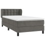Cama box spring con colchón terciopelo gris oscuro 90x190 cm de vidaXL, Camas y somieres - Ref: Foro24-3127704, Precio: 313,3...