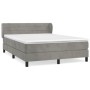 Cama box spring con colchón terciopelo gris claro 140x190 cm de vidaXL, Camas y somieres - Ref: Foro24-3127547, Precio: 450,1...
