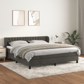 Cama box spring con colchón terciopelo gris oscuro 180x200 cm de vidaXL, Camas y somieres - Ref: Foro24-3127686, Precio: 540,...