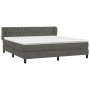 Cama box spring con colchón terciopelo gris oscuro 180x200 cm de vidaXL, Camas y somieres - Ref: Foro24-3127686, Precio: 540,...