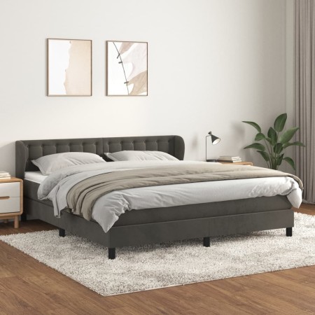 Cama box spring con colchón terciopelo gris oscuro 180x200 cm de vidaXL, Camas y somieres - Ref: Foro24-3127746, Precio: 527,...