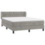 Cama box spring con colchón terciopelo gris claro 140x190 cm de vidaXL, Camas y somieres - Ref: Foro24-3127667, Precio: 471,6...