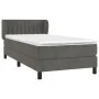 Box spring bed with dark gray velvet mattress 100x200 cm by vidaXL, Beds and slatted bases - Ref: Foro24-3127596, Price: 303,...