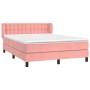 Cama box spring con colchón terciopelo rosa 140x190 cm de vidaXL, Camas y somieres - Ref: Foro24-3127732, Precio: 453,13 €, D...
