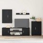 Conjunto de mueble de TV 4 pcs Roble Negro Madera contrachapada en Muebles TV | Comprar online en Foru.es