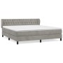 Cama box spring con colchón terciopelo gris claro 160x200 cm de vidaXL, Camas y somieres - Ref: Foro24-3127679, Precio: 501,2...