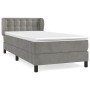 Cama box spring con colchón terciopelo gris claro 90x190 cm de vidaXL, Camas y somieres - Ref: Foro24-3127709, Precio: 309,24...