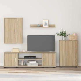 Conjunto de mueble de TV Montaje en la pared 4 pcs Roble Sonoma en Muebles TV | Comprar online en Foru.es
