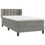 Cama box spring con colchón terciopelo gris claro 90x190 cm de vidaXL, Camas y somieres - Ref: Foro24-3127709, Precio: 309,24...