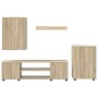Conjunto de mueble de TV Montaje en la pared 4 pcs Roble Sonoma en Muebles TV | Comprar online en Foru.es