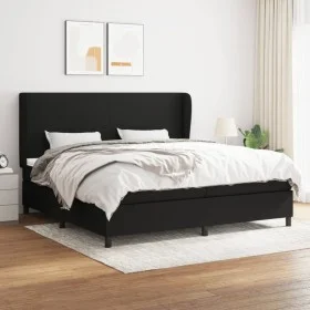 Cama box spring con colchón tela negro 200x200 cm de vidaXL, Camas y somieres - Ref: Foro24-3127831, Precio: 653,51 €, Descue...