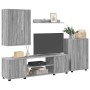 Conjunto de mueble de TV 4 pcs Gris Sonoma Madera contrachapada en Muebles TV | Comprar online en Foru.es