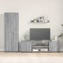 Conjunto de mueble de TV 4 pcs Gris Sonoma Madera contrachapada en Muebles TV | Comprar online en Foru.es