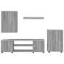 Conjunto de mueble de TV 4 pcs Gris Sonoma Madera contrachapada en Muebles TV | Comprar online en Foru.es