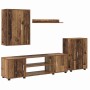 Conjunto de mueble de TV Montaje en la pared 4 pcs Madera Vieja en Muebles TV | Comprar online en Foru.es