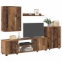 Conjunto de mueble de TV Montaje en la pared 4 pcs Madera Vieja en Muebles TV | Comprar online en Foru.es