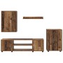 Conjunto de mueble de TV Montaje en la pared 4 pcs Madera Vieja en Muebles TV | Comprar online en Foru.es