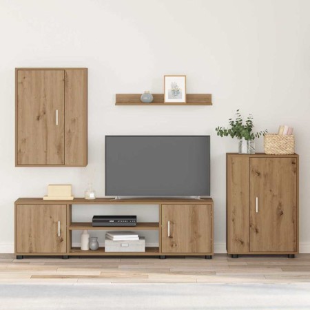 Conjunto de mueble de TV 4 pcs Roble artesanal en Muebles TV | Comprar online en Foru.es