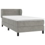 Cama box spring con colchón terciopelo gris claro 90x190 cm de vidaXL, Camas y somieres - Ref: Foro24-3127529, Precio: 303,15...