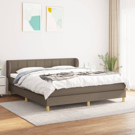 Cama box spring con colchón tela gris taupe 160x200 cm de vidaXL, Camas y somieres - Ref: Foro24-3126817, Precio: 503,86 €, D...