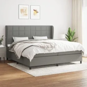 Box spring bed with dark gray fabric mattress 200x200 cm by vidaXL, Beds and slatted bases - Ref: Foro24-3127990, Price: 690,...