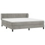 Cama box spring con colchón terciopelo gris claro 180x200 cm de vidaXL, Camas y somieres - Ref: Foro24-3127625, Precio: 530,6...